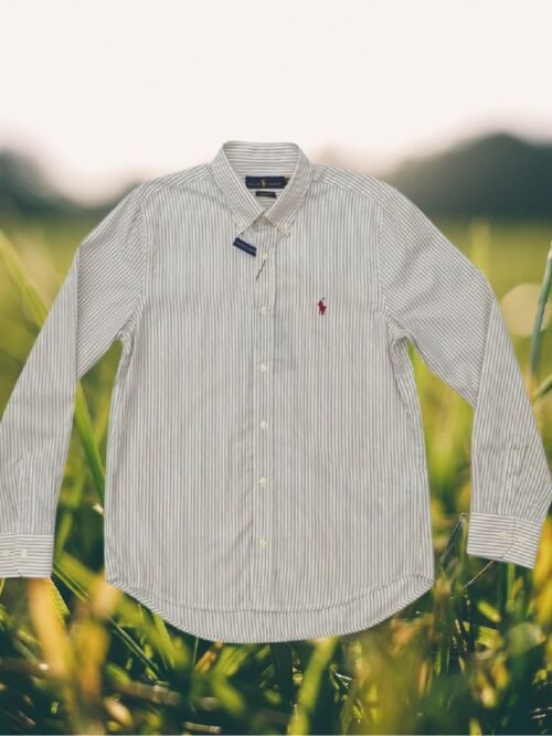 Camisa Ralph Lauren Masculina Cinza Pony Bordô