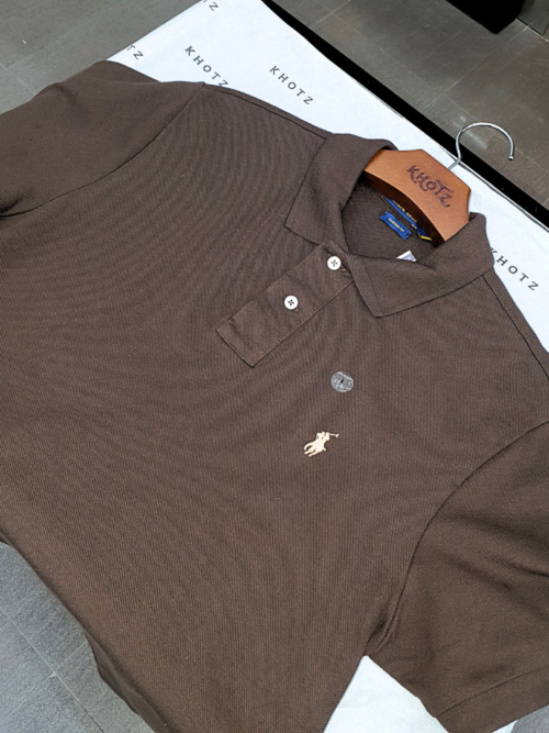 Polo Ralph Lauren Masculina Marrom Escuro Pony Creme