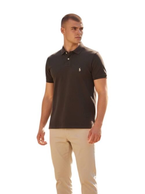 Polo Ralph Lauren Masculina Marrom Escuro Pony Creme