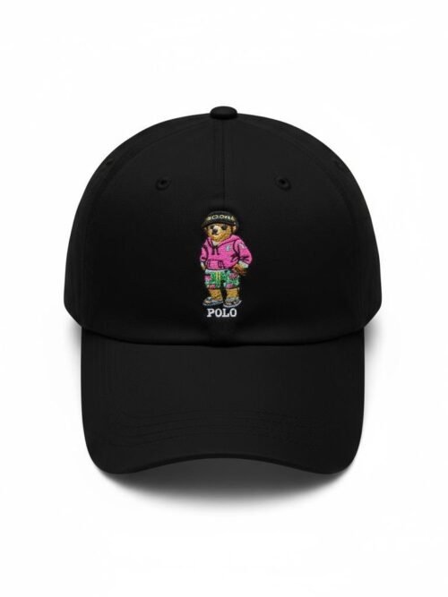 Boné Ralph Lauren Preto Urso Americano Polo Bear