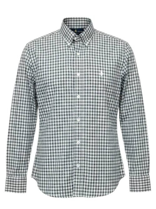 Camisa Ralph Lauren Masculina Xadrez Preto e Branco Pony clássico