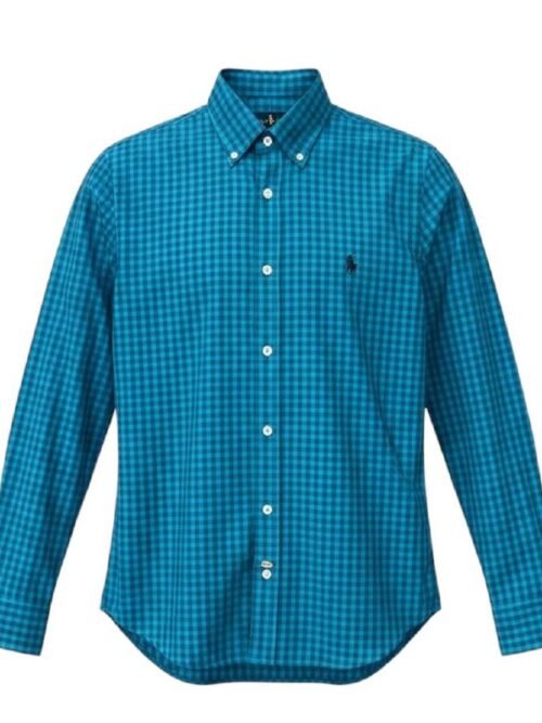 Camisa Ralph Lauren Masculina Xadrez Verde Esmeralda Pony Preto