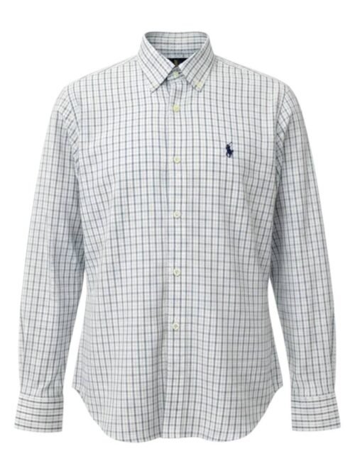 Camisa Ralph Lauren Masculina Xadrez Executivo Pony Marinho