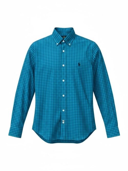Camisa Ralph Lauren Masculina Xadrez Verde Esmeralda Pony Preto
