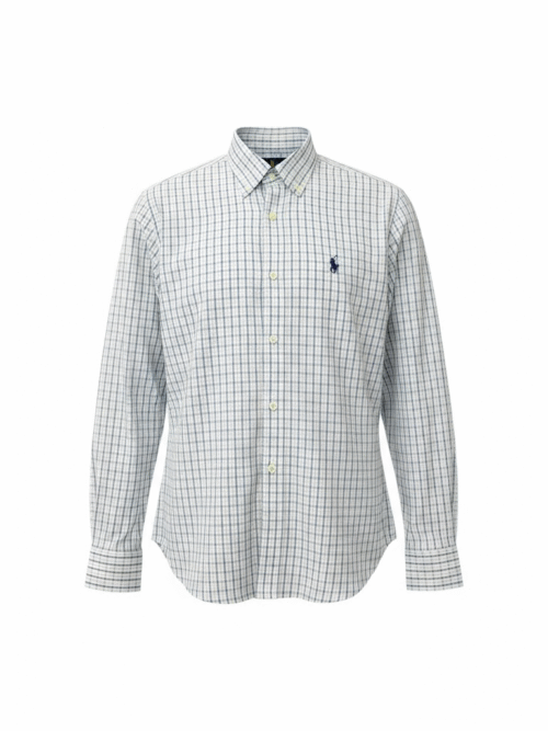 Camisa Ralph Lauren Masculina Xadrez Executivo Pony Marinho