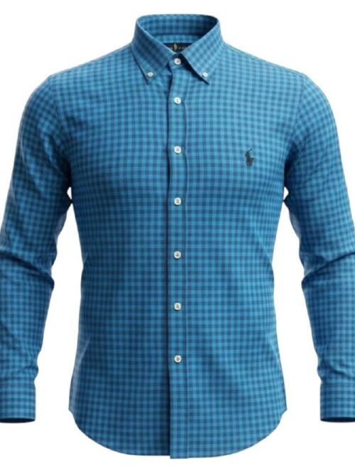 Camisa Ralph Lauren Masculina Xadrez Verde Esmeralda Pony Preto