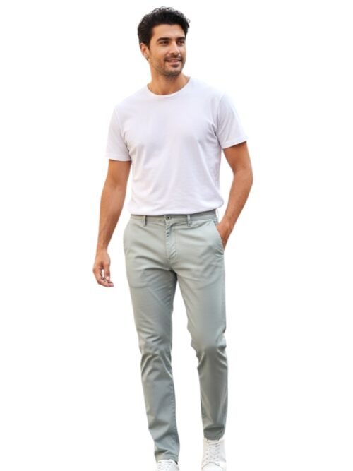 Calça Sarja Ralph Lauren Masculina Clássica Americana – Cinzento com Pony Marinho