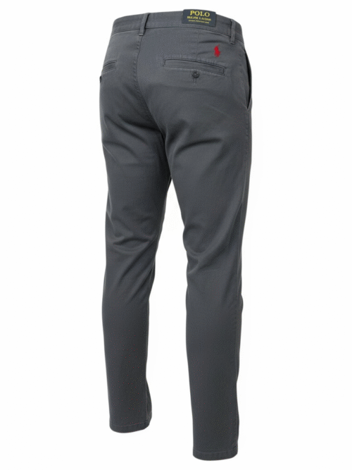 Calça Sarja Ralph Lauren Masculina Clássica Americana – Chumbo com Pony Vermelho
