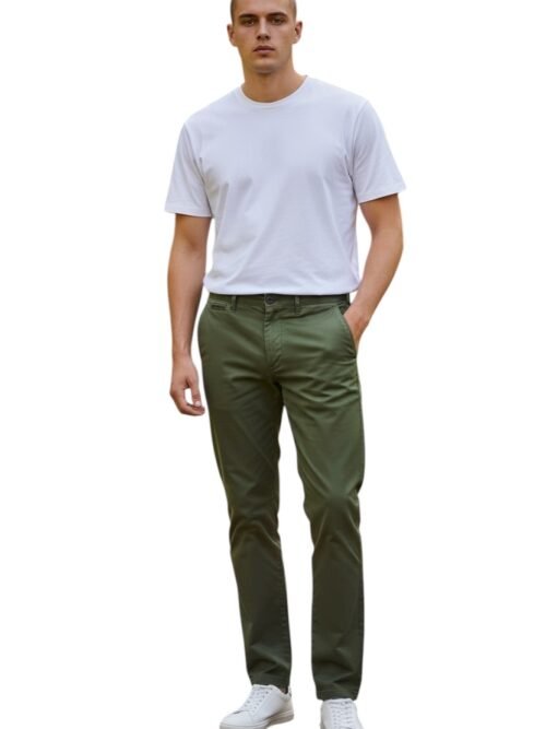 Calça Sarja Ralph Lauren Masculina Clássica Americana – Verde Exército com Pony Preto