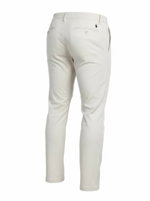 Calça Sarja Ralph Lauren Masculina Clássica Americana – Off White com Pony Marinho