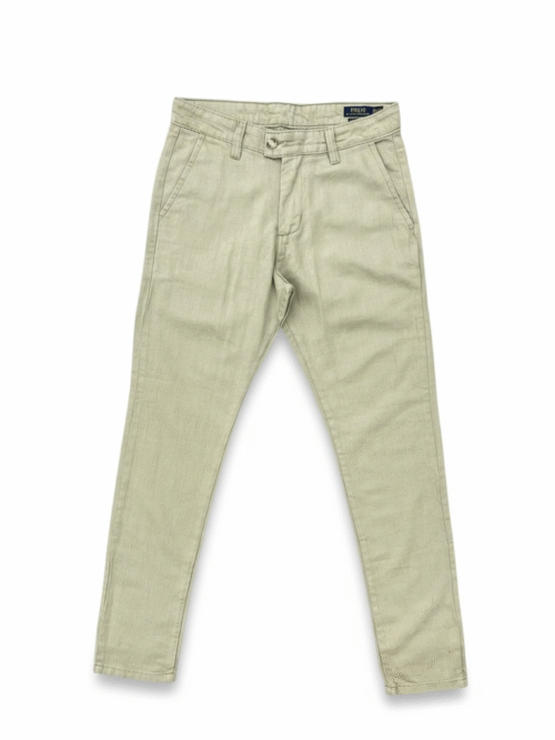 Calça Linho Ralph Lauren Masculina cor Palha e Pony Monocromático