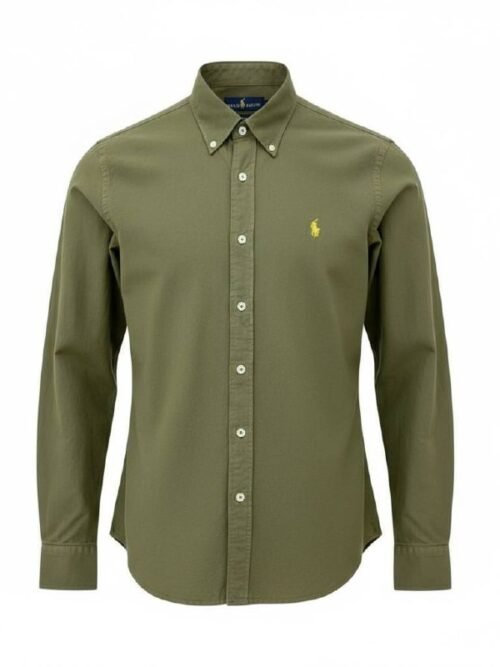 Camisa Ralph Lauren Masculina Oxford Tinturado Verde Sevilha Pony Esmeralda