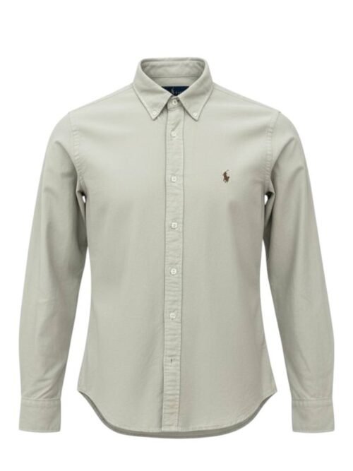 Camisa Ralph Lauren Masculina Oxford Tinturado Café Pony Chocolate