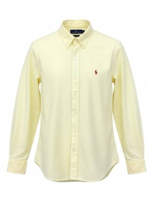 Camisa Ralph Lauren Masculina Oxford Tinturado Amarela Pony Vermelho