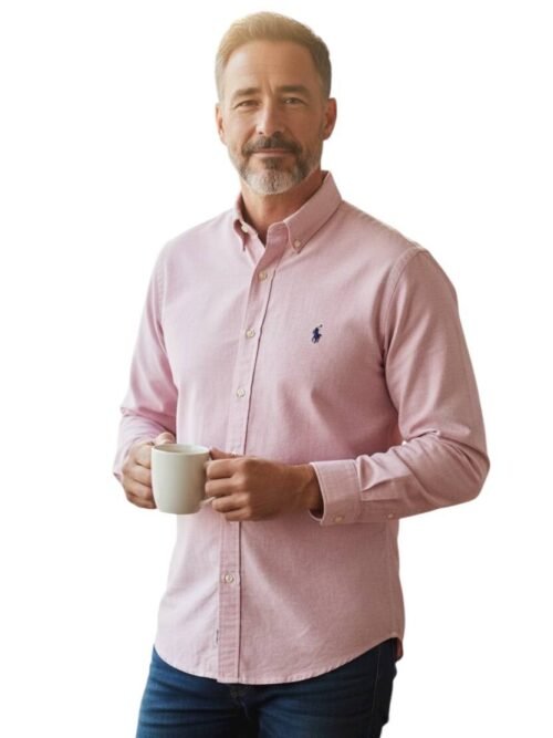 Camisa Ralph Lauren Masculina Oxford Clássico Bordô Pony Preto