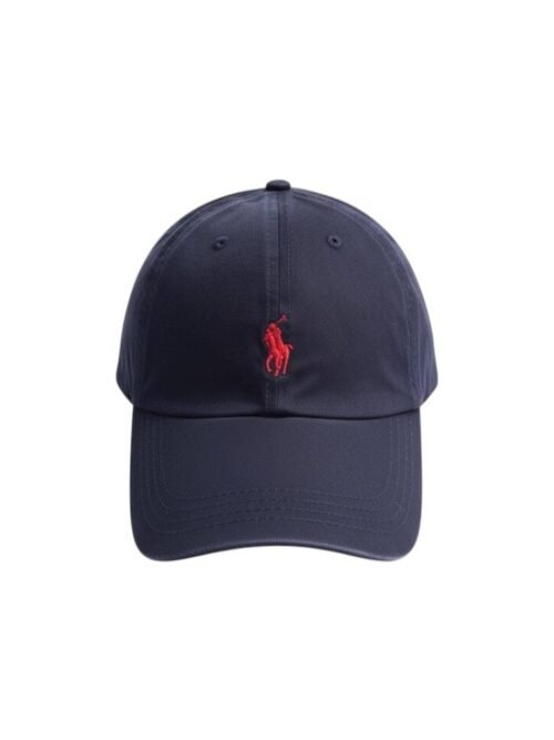 Boné Ralph Lauren Marinho Clássico Pony Vermelho