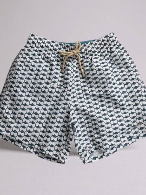 Shorts Praia Masculino Khotz Estampa Espinha de Peixe com Ponteiras em Metal
