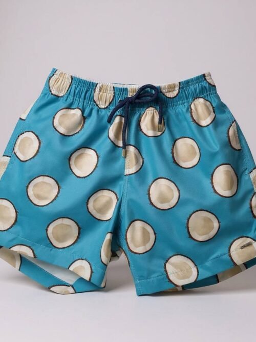 Shorts Praia Masculino Khotz Estampa Coco com Ponteiras em Metal