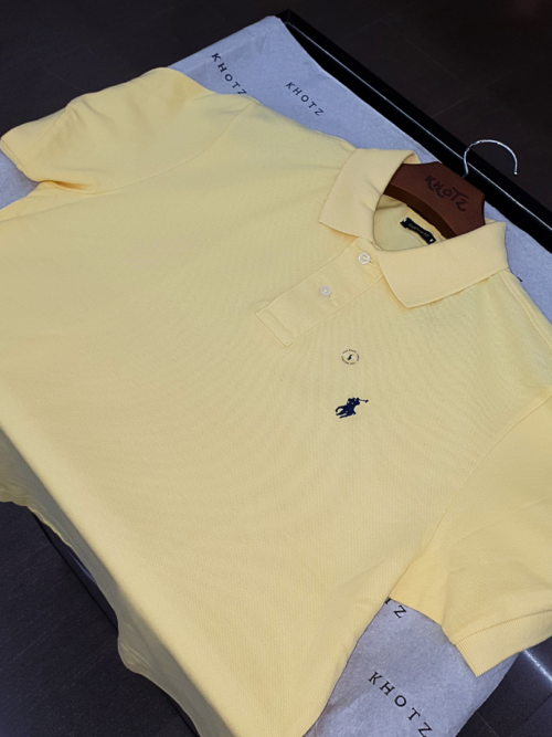 Polo Ralph Lauren Masculina Amarela Pony Azul