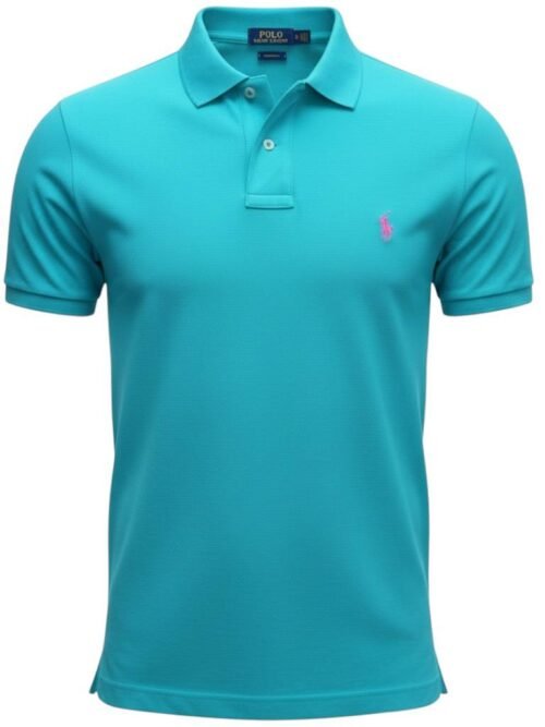 Polo Ralph Lauren Masculina Verde Água Pony Rosa