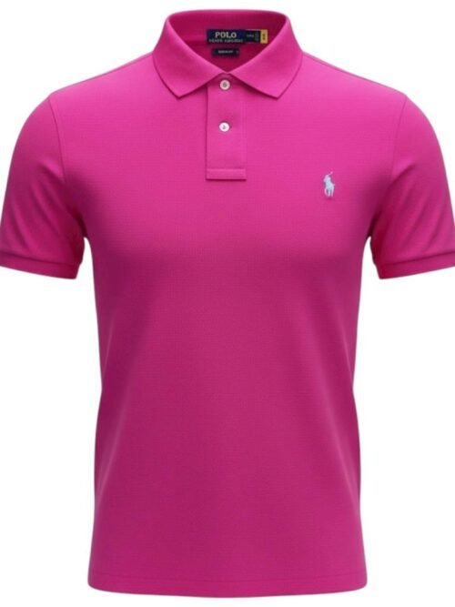 Polo Ralph Lauren Masculina Rosa Fúcsia Pony Gelo