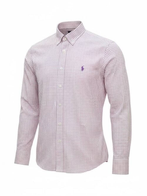 Camisa Ralph Lauren Masculina Xadrez Europeu Pony Uva