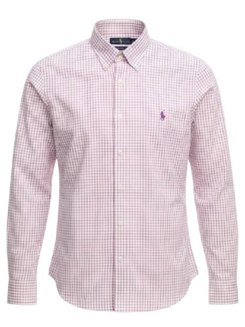 Camisa Ralph Lauren Masculina Xadrez Europeu Pony Uva