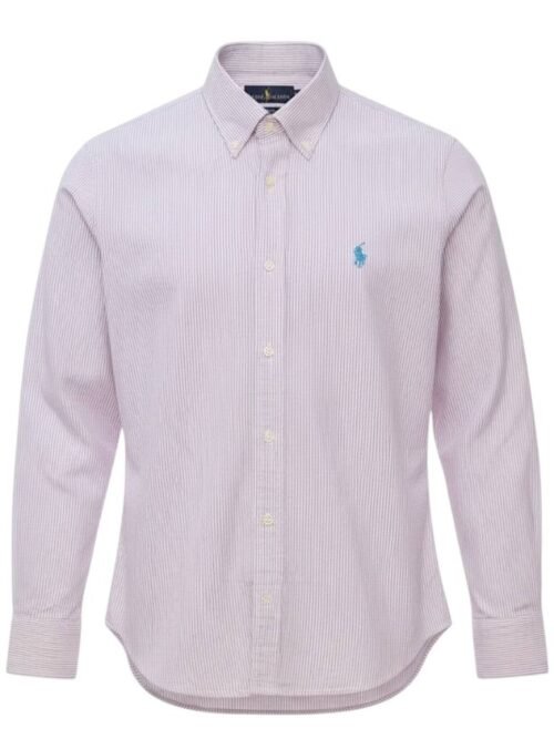 Camisa Ralph Lauren Masculina Listras América Pony Azul Celeste