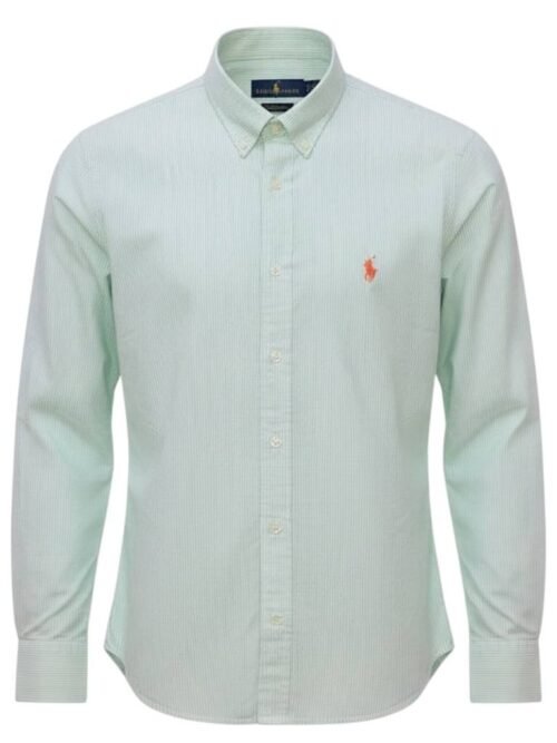 Camisa Ralph Lauren Masculina Listras América Pony Laranja