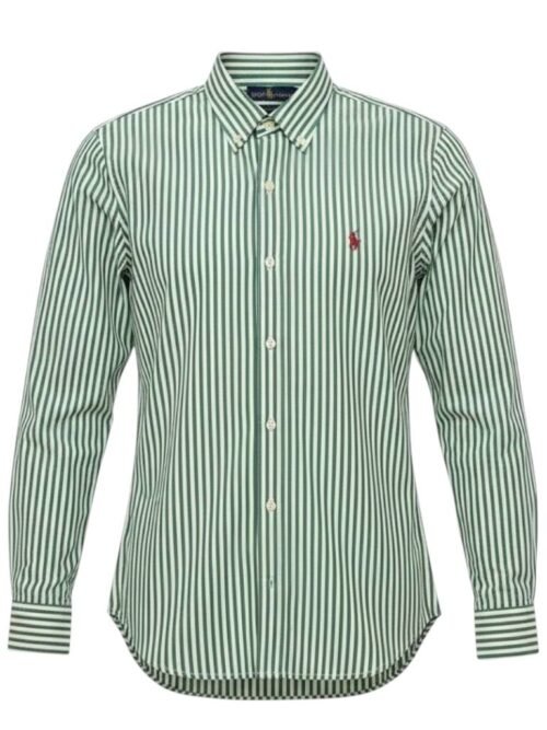 Camisa Ralph Lauren Masculina Verde Listras Maxi Pony Roxo