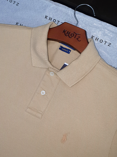 Polo Ralph Lauren Masculina Bege Pony Monocromático