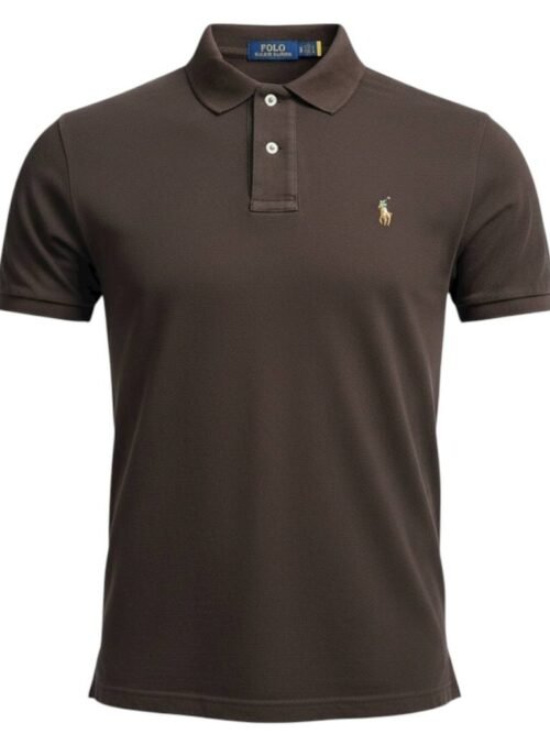 Polo Ralph Lauren Masculina Marrom Escuro Pony Colorido