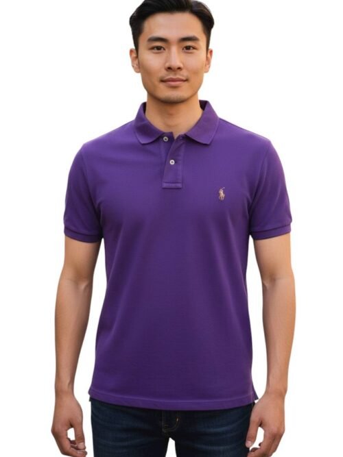 Polo Ralph Lauren Masculina Roxa Pony Colorido