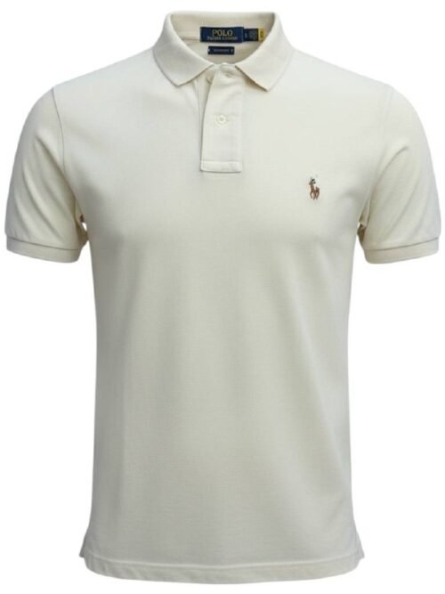 Polo Ralph Lauren Masculina Creme Pony Colorido