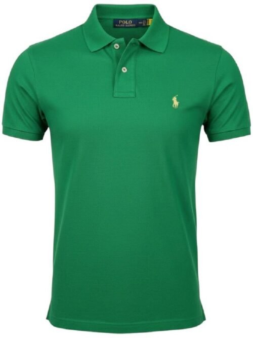 Polo Ralph Lauren Masculina Verde Esmeralda Pony Limão