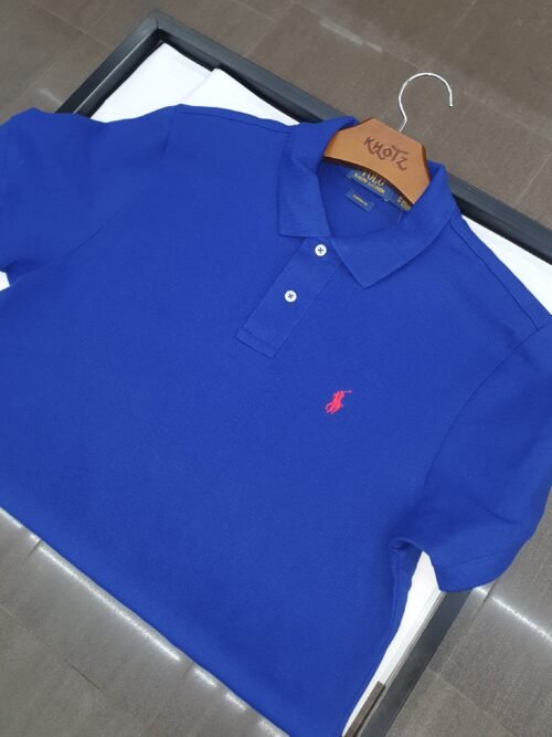 Polo Ralph Lauren Masculina Azul Royal Pony Vermelho