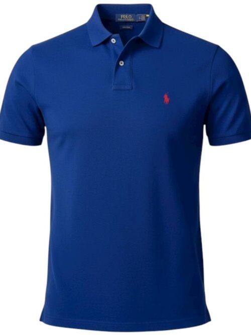 Polo Ralph Lauren Masculina Azul Royal Pony Vermelho