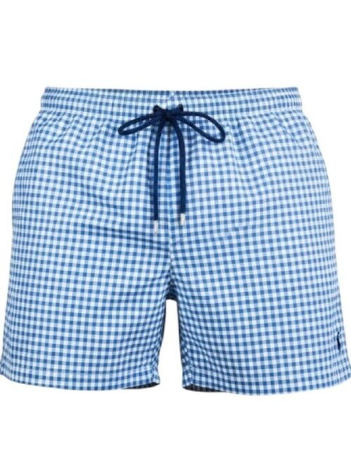Shorts Ralph Lauren Masculino Xadrez Azul Piscina