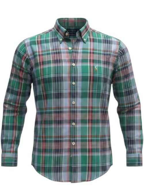 Camisa Ralph Lauren Masculina Oxford Xadrez Americano Lenhador Cor Verde