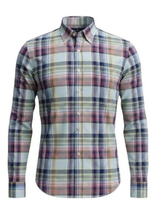 Camisa Ralph Lauren Masculina Oxford Xadrez Americano Lenhador Cor Azul