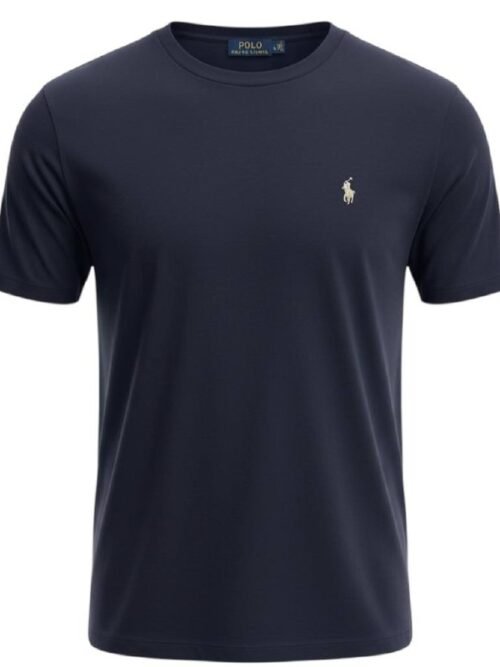 Camiseta Básica Ralph Lauren Masculina Azul Marinho Pony Cinza