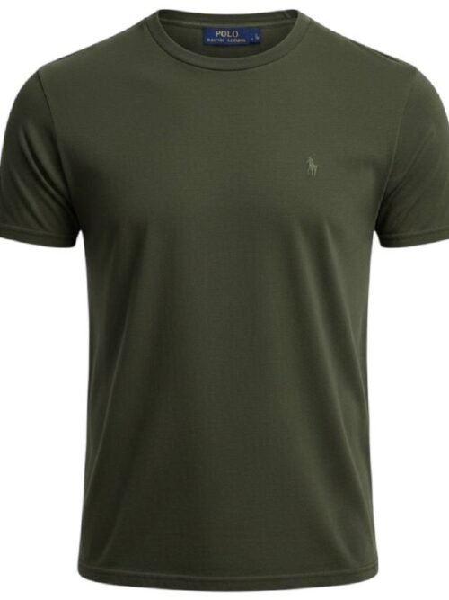Camiseta Básica Ralph Lauren Masculina Verde Pony Monocromático