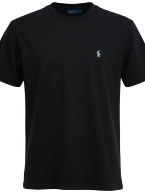 Camiseta Básica Ralph Lauren Masculina Preta Pony Neon