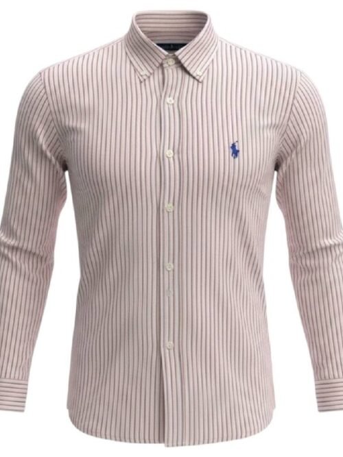 Camisa Ralph Lauren Masculina Listras Europeia Pony Azul