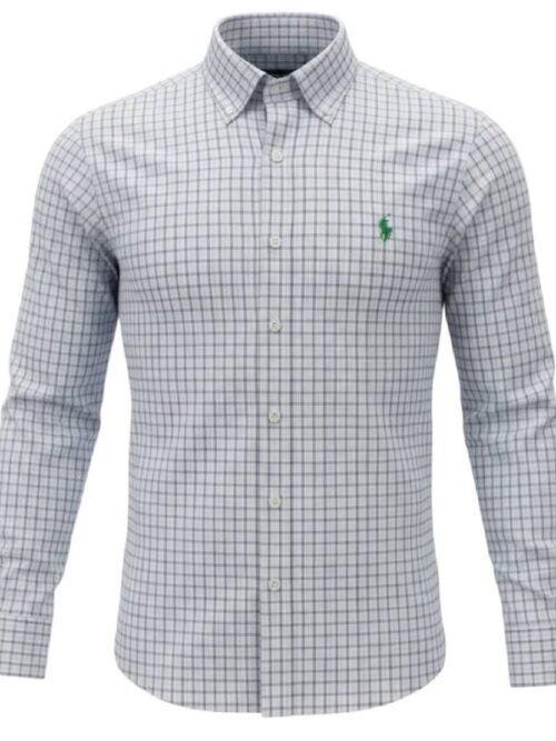 Camisa Ralph Lauren Masculina Xadrez Executivo Pony Verde
