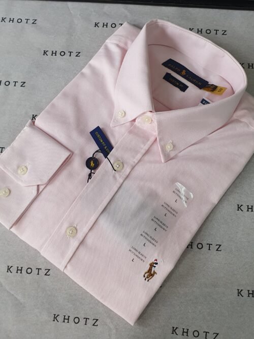 Camisa Ralph Lauren Masculina Oxford Rosa Bebê Pony Colorido