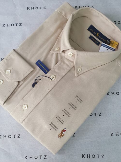 Camisa Ralph Lauren Masculina Oxford Areia Pony Colorido