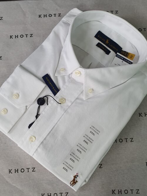 Camisa Ralph Lauren Masculina Oxford Branca Pony Colorido