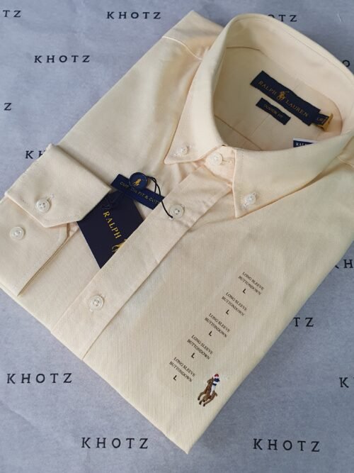 Camisa Ralph Lauren Masculina Oxford Amarela Pony Colorido