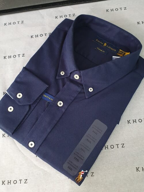 Camisa Ralph Lauren Masculina Oxford Azul Marinho Pony Colorido